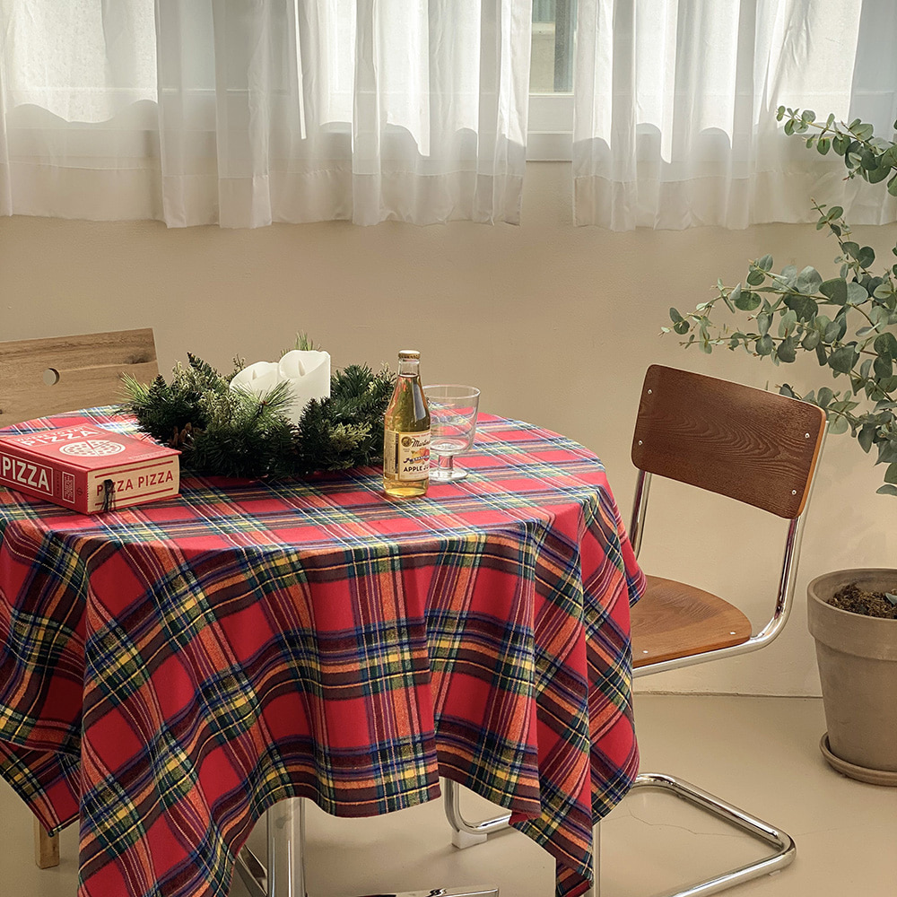 holiday redcheck tablecloth &amp; blanket